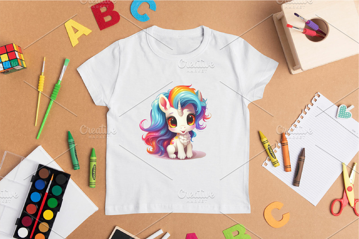 Big bundle of Cute unicorns. TShirt, an Animal Illustration by KENO Mascots (Photo 6 of 10)
