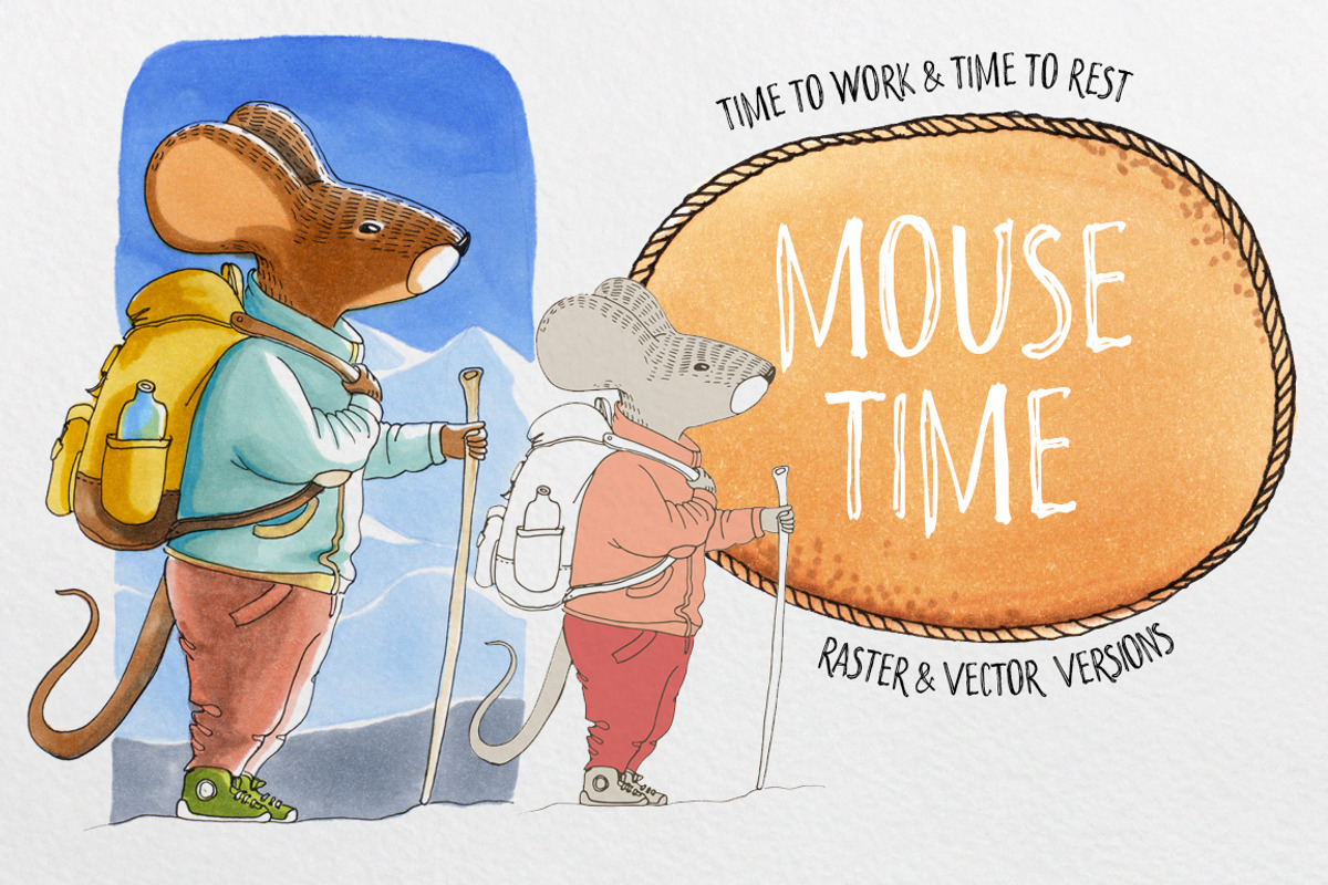 Mouse time. 15 mice for cards, an Animal Illustration by katyabuslaeva (Photo 1 of 5)
