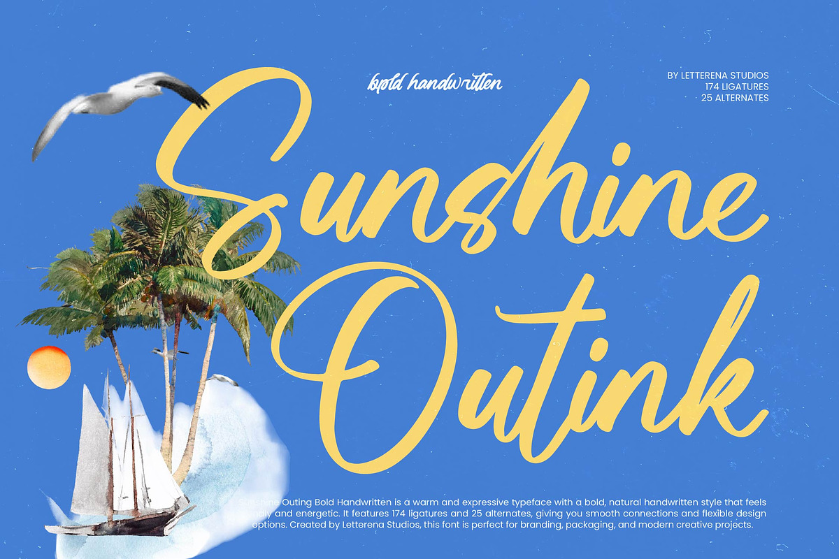 Sunshine Outink Bold Handwritten, a Script Font by Letterena Studios Script (Photo 1 of 10)