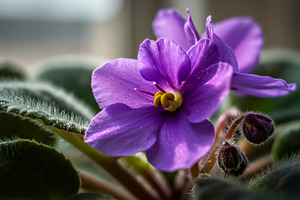 Close-up of a purple violet flower w, a Nature Photo by professorinc