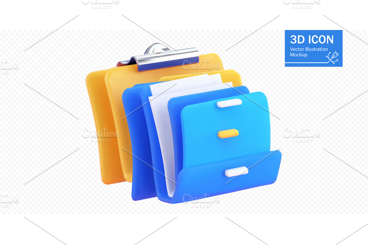 Colorful folder icon set showcasing, a Technology Illustration by ZinetroN