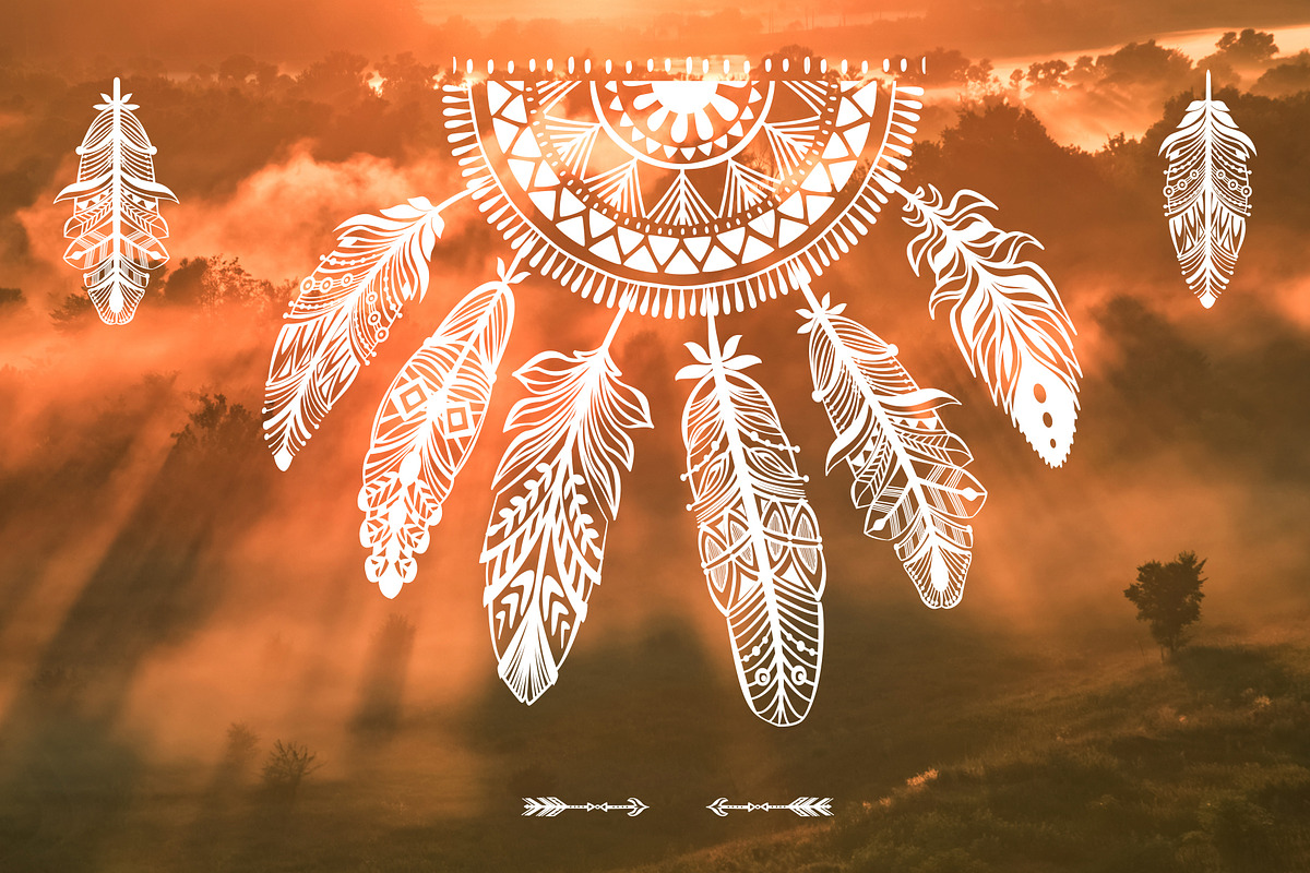 Tribal native ethnic design elements, a Decorative Illustration by ViktoriaARTprint (Photo 7 of 9)