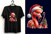 Watercolor Christmas Flamingo Clipar, an Illustration by SVGArt (Thumbnail 5 of 8)