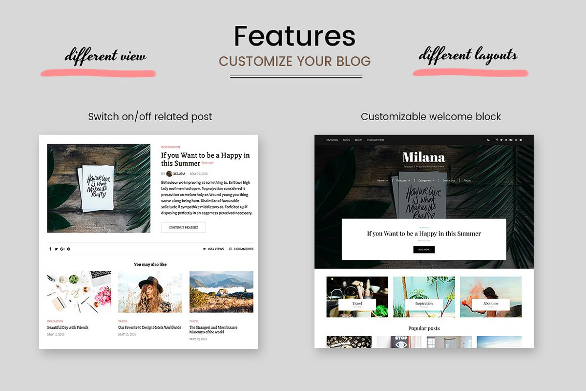 Milana - WordPress Blog & Shop Theme, a WordPress Template by Creanncy (Photo 3 of 4)