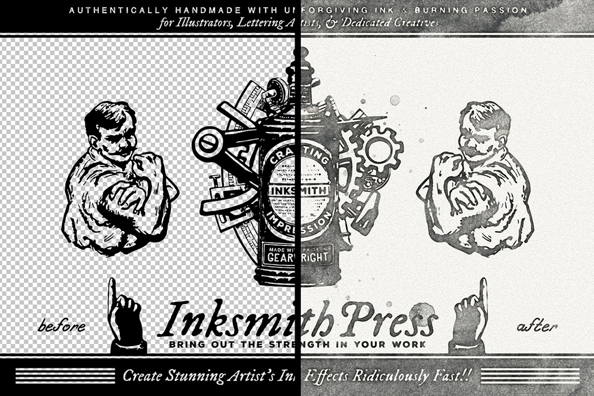 Inksmith Press, a Layer Style Add-On by Unember (Photo 2 of 5)