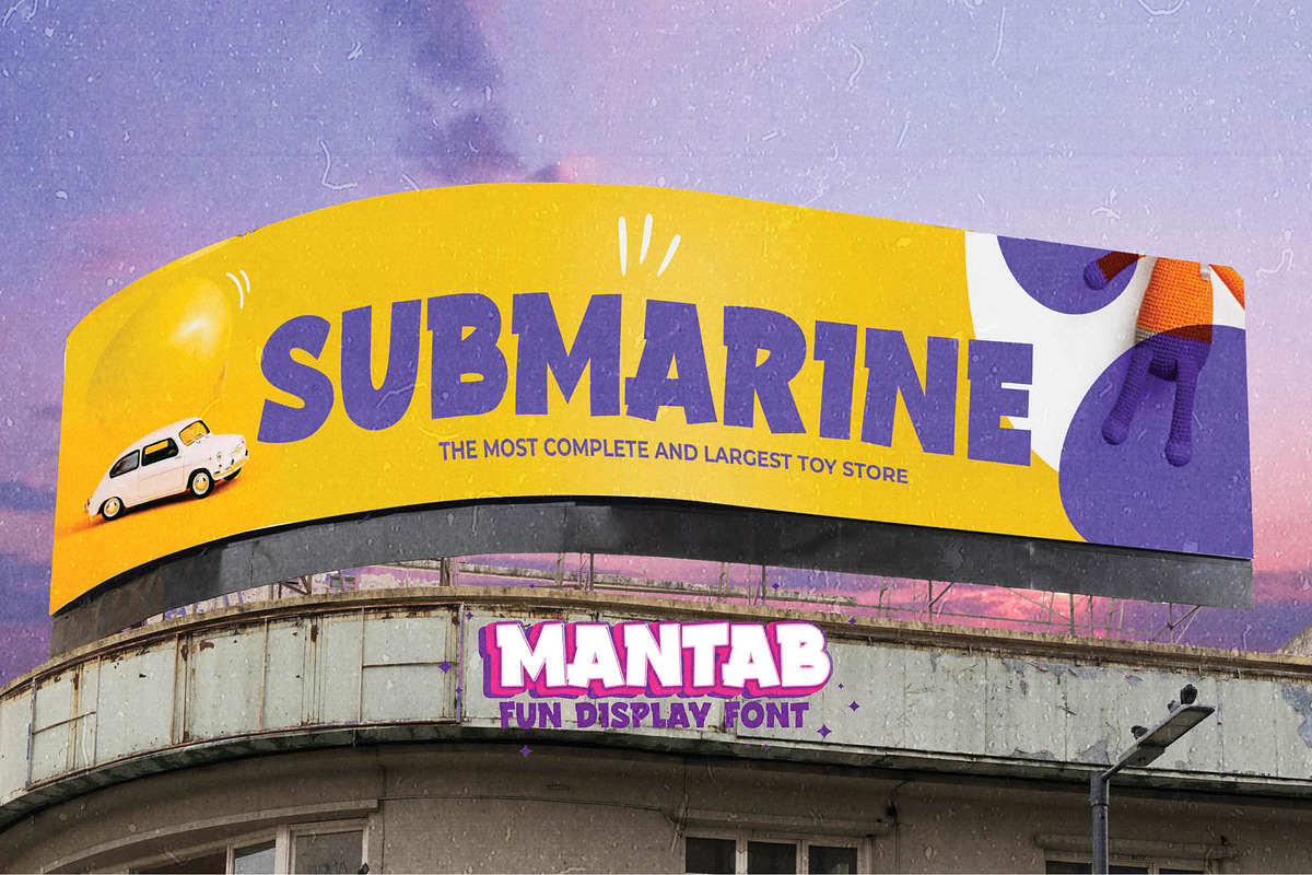 MANTAB - Fun Display Font, a Font by Gassstype (Photo 5 of 9)