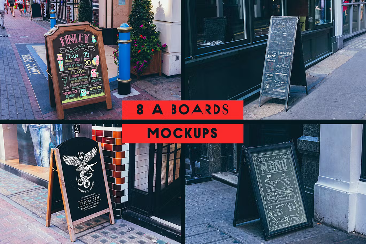 Signs & Facade Boards Logo Mockups, an Advertising Mockup by ThePhoton (Photo 3 of 6)