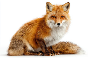 Red Fox Sitting White Background Wil, an Animal Photo by Pixeness Studio