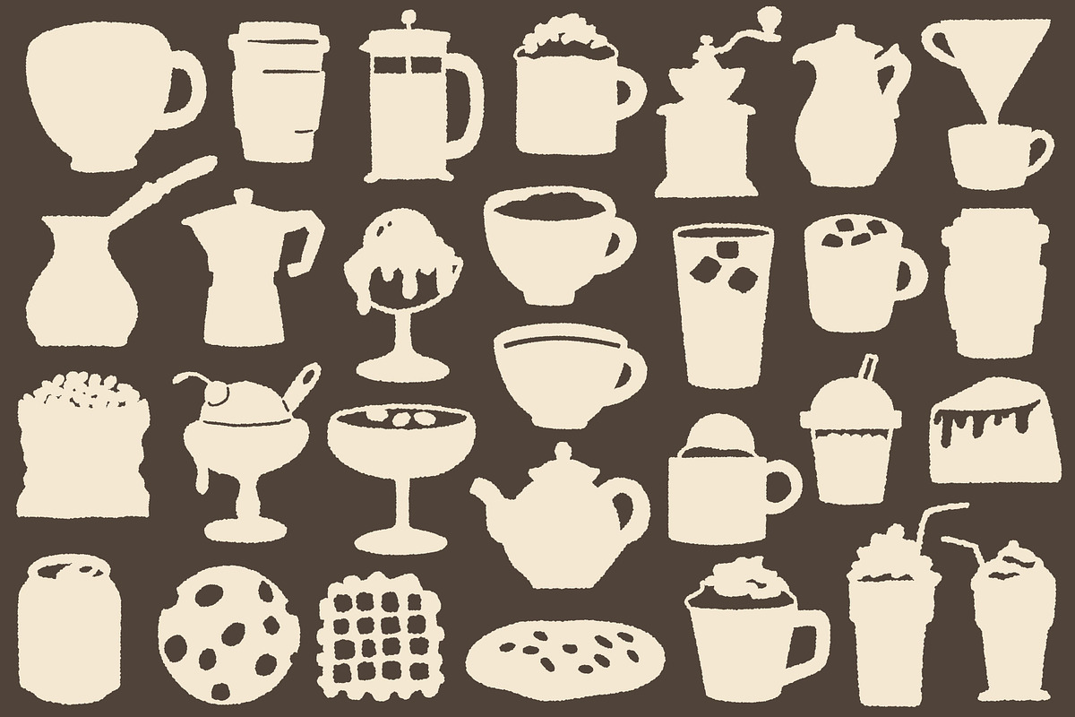 Coffee Goods: 100 Textured Graphics, a Food Illustration by Veyla (Photo 4 of 14)