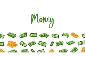 Money horizontal banner. Money, a Finance Illustration by GraphiShop