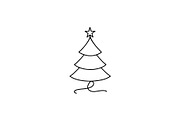 Layered Star Line Christmas Tree, a Branding & Logo Template by Vectorium Studio (Thumbnail 1 of 2)