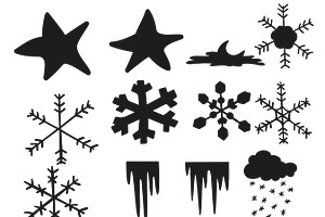 Christmas Elements Silhouette Set 18