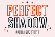 PERFECT SHADOW OUTLINE FONT, a Handwritten Font by Fourteen Letter (Thumbnail 1 of 8)