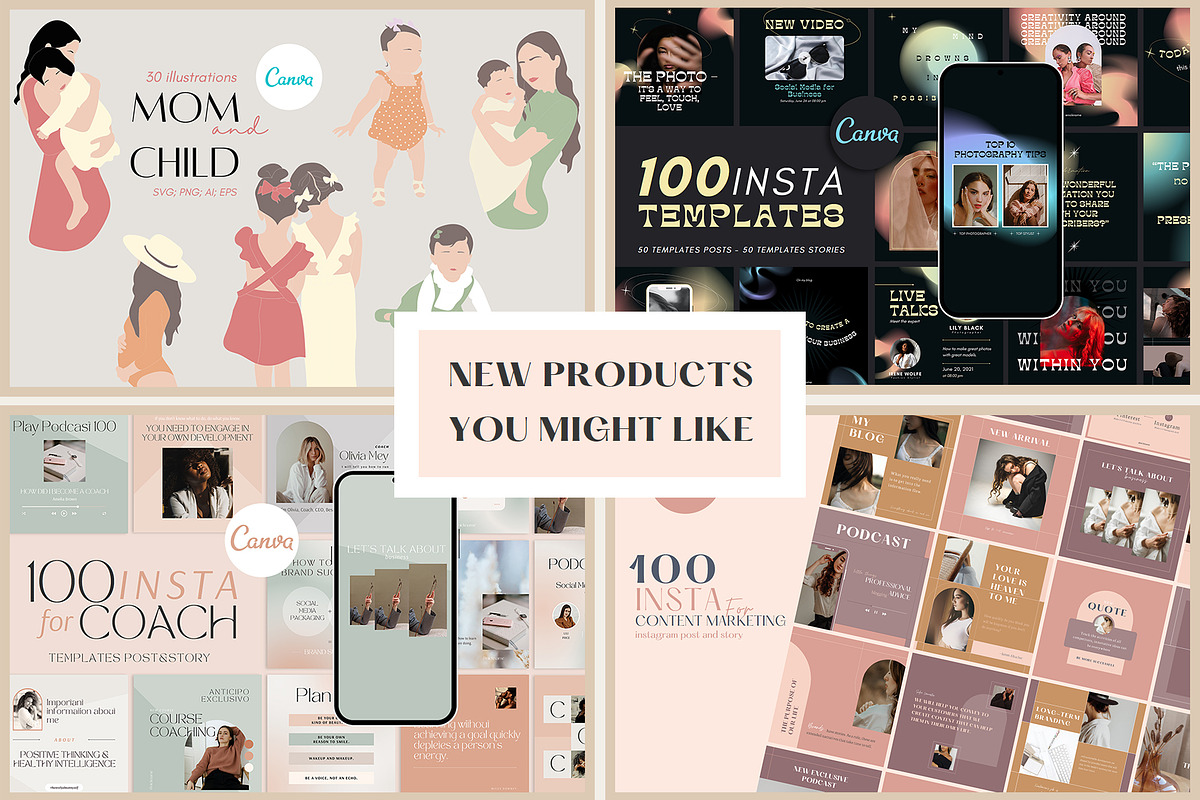 Instagram Templates Mom Blog | CANVA, a Social Media Template by Lafnaeri
