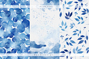 Navy Blue Watercolor Digital Papers, a Pattern Graphic by PeDe Designs (Thumbnail 3 of 6)