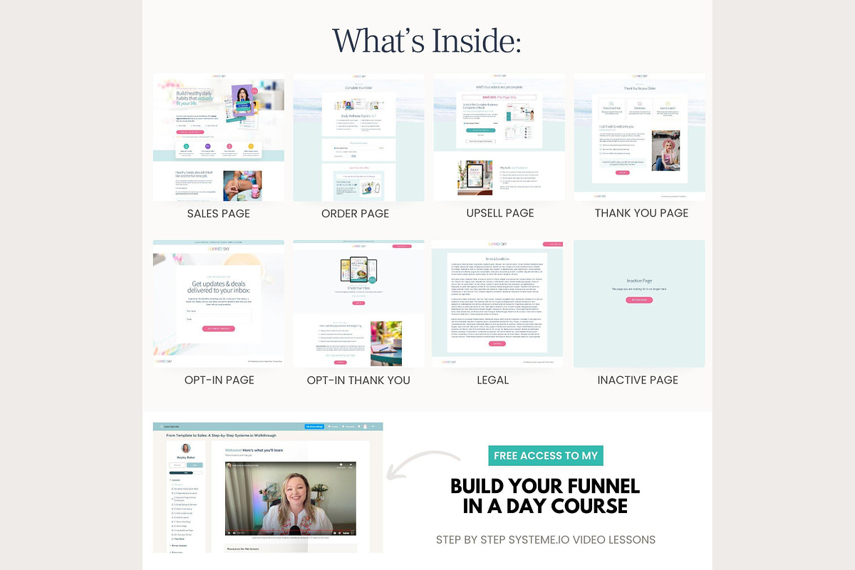 Systeme.io Summer Sales Funnel, a Landing Page Template by Hayley's Digital Hub (Photo 3 of 10)