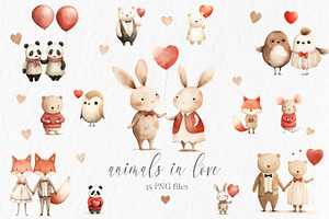 Valentines Animal Clipart