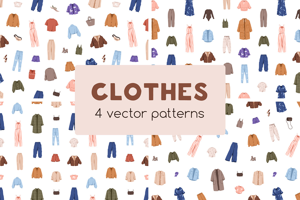Modern clothes seamless patterns, a Pattern Graphic by Good Studio (Photo 1 of 8)