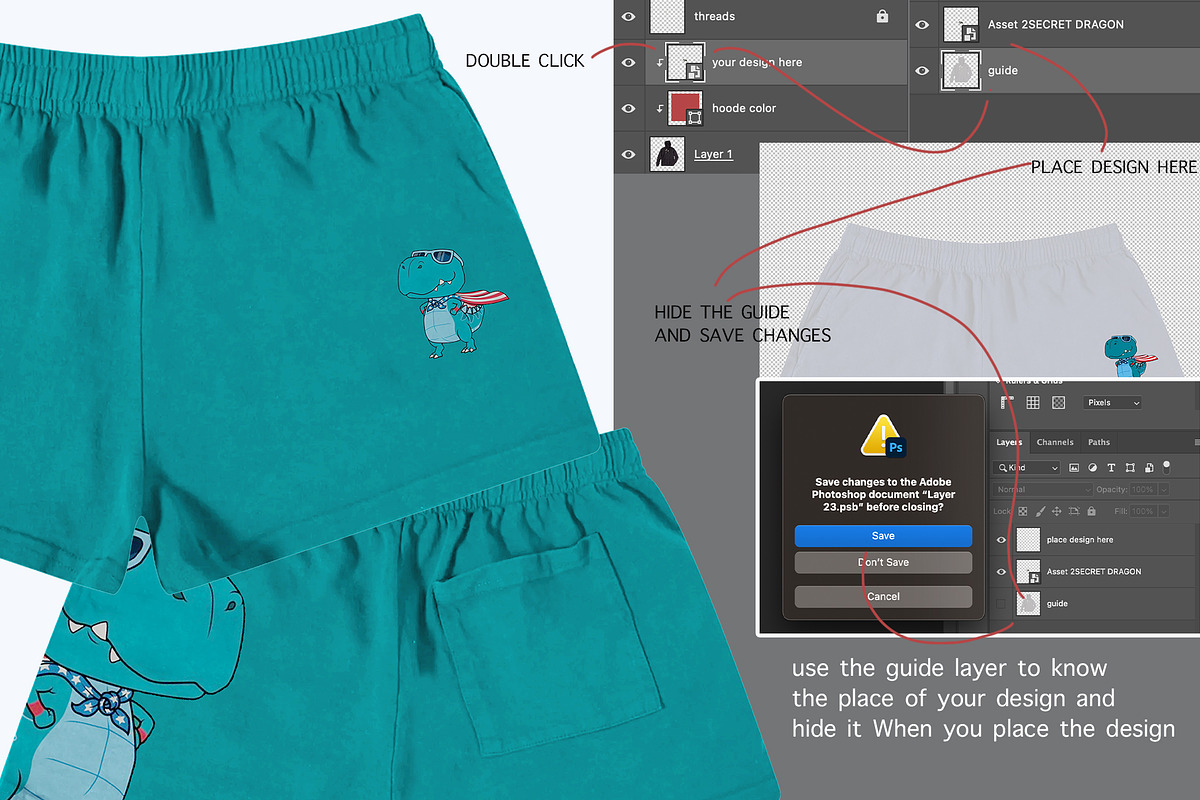 BIG APPLE SWEAT shortpant PSD Mockup, a Bottom Mockup by NH graphic (Photo 2 of 4)