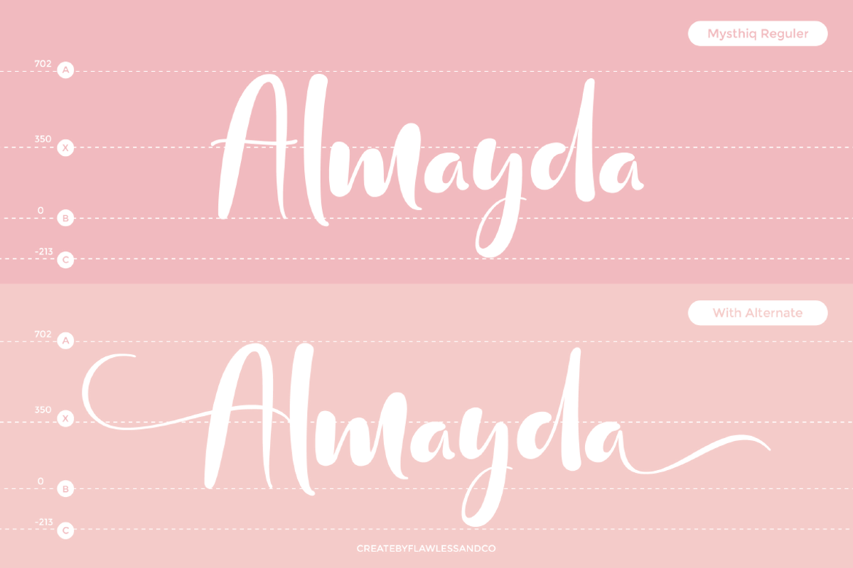 Mysthiq - Modern Script Font, a Script Font by Flawless And Co (Photo 5 of 10)