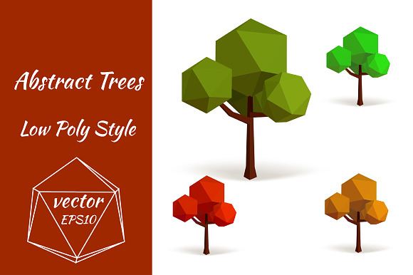 Set Of Color Vector Trees
