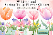 Whimsical Spring Tulip Flower Clipar, an Illustration by Libby Wishes (Thumbnail 1 of 9)