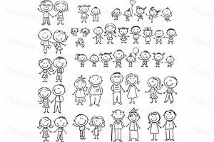 Family Members Isolated Clipart Set