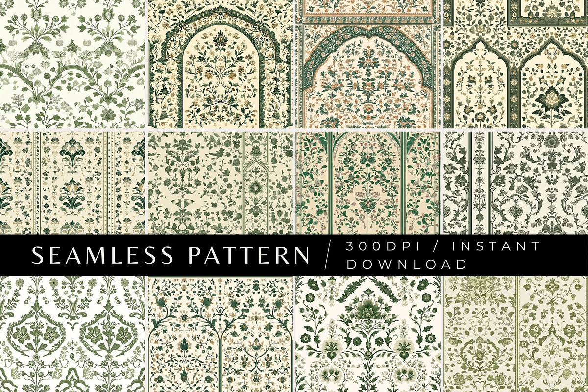 12 Gilded Vinework Seamless Patterns, a Pattern Graphic by Inknfolly (Photo 1 of 6)