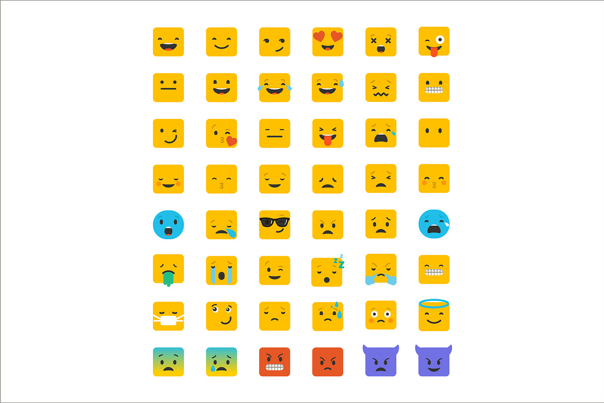 Emoji / emoticons bundle of icons preview 2