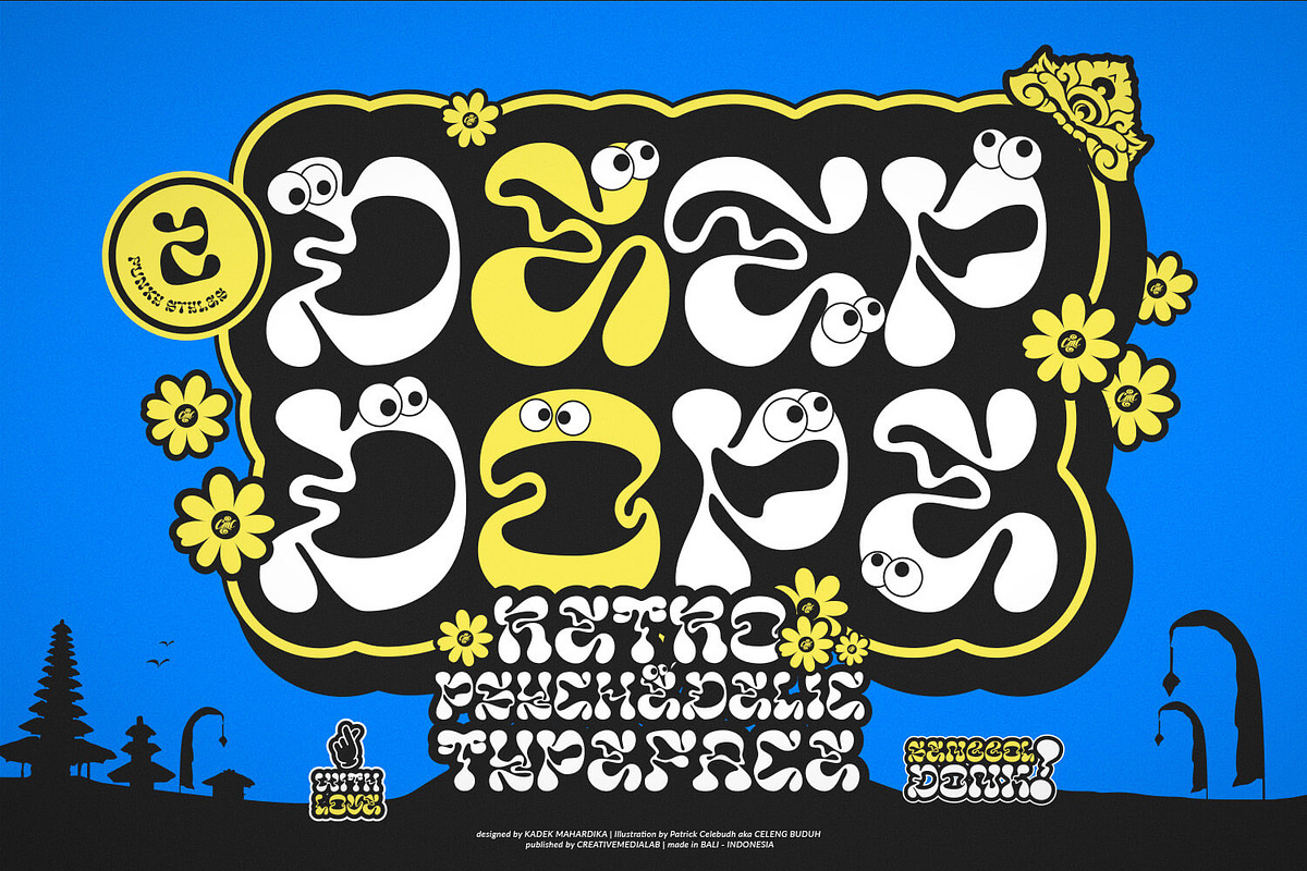 Deep Dope - Psychedelic Liquid Font, a Font by creativemedialab (Photo 1 of 10)