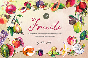 Fruits hand drawn clipart