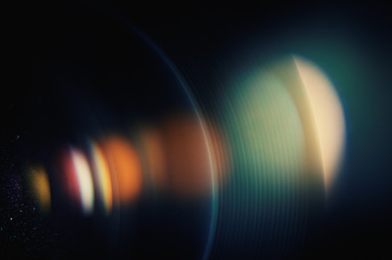 Chromatic aberration in the lens.
