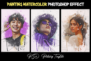 Painting Watercolor Photoshop Effect, an Action Add-On by 3d_model_tifotizi