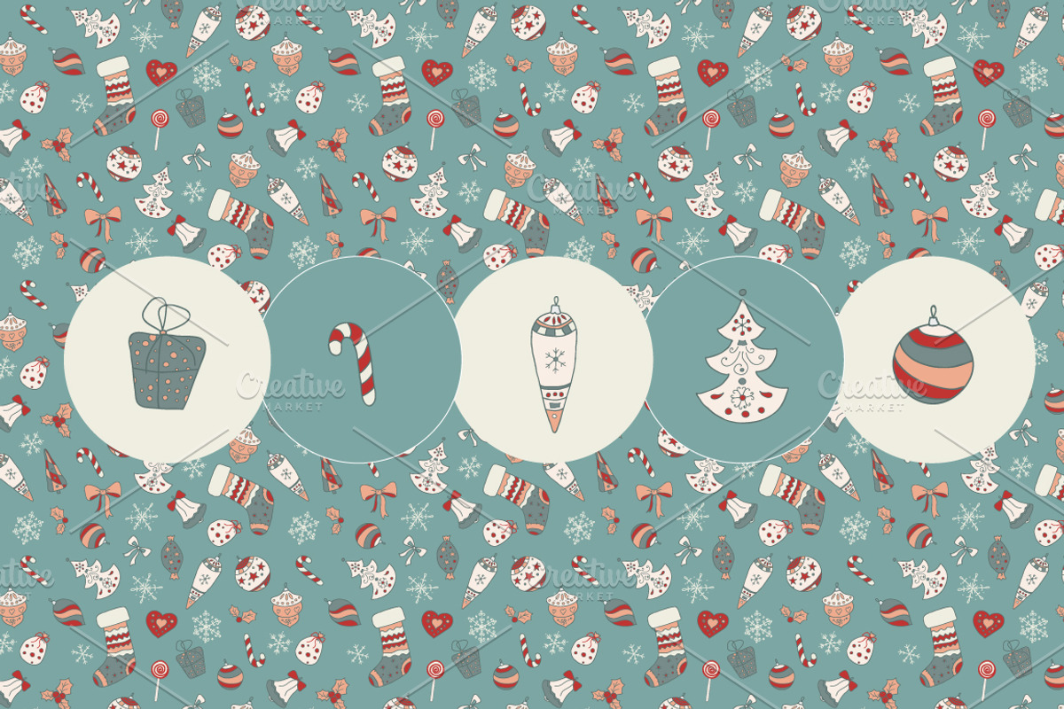 Christmas seamless patterns preview 3