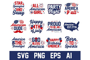 4th of July SVG Bundle, July 4th PNG, an Object Graphic by EllaMaiyaali