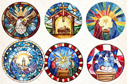 Round  Stained Glass 4th of July Nat, an Illustration by DreamCafeArt (Thumbnail 4 of 9)
