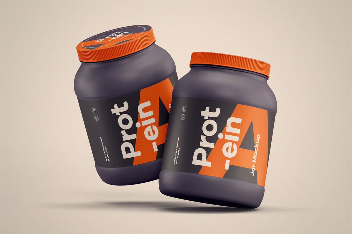 Protein Jar Mockup, a Packaging Mockup by zippypixelstudio (Photo 5 of 15)