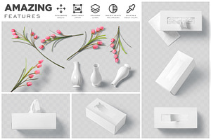 Rectangular Tissue Box Mockups