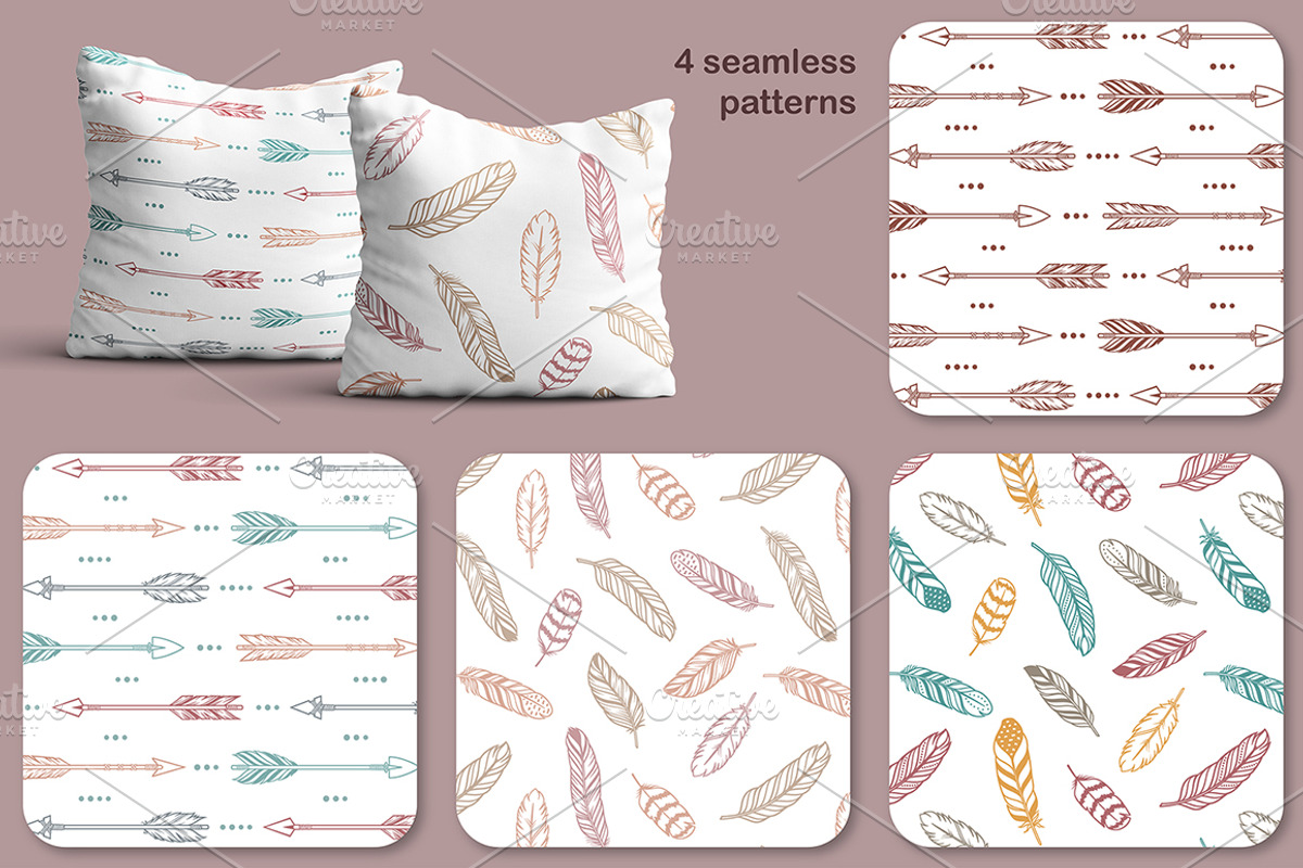 Boho elements, frames, patterns, a Background Graphic by InkySplash (Photo 5 of 5)