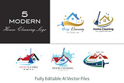 Cleaning Service Logo Collection, a Branding & Logo Template by YUDesignStore (Thumbnail 1 of 12)