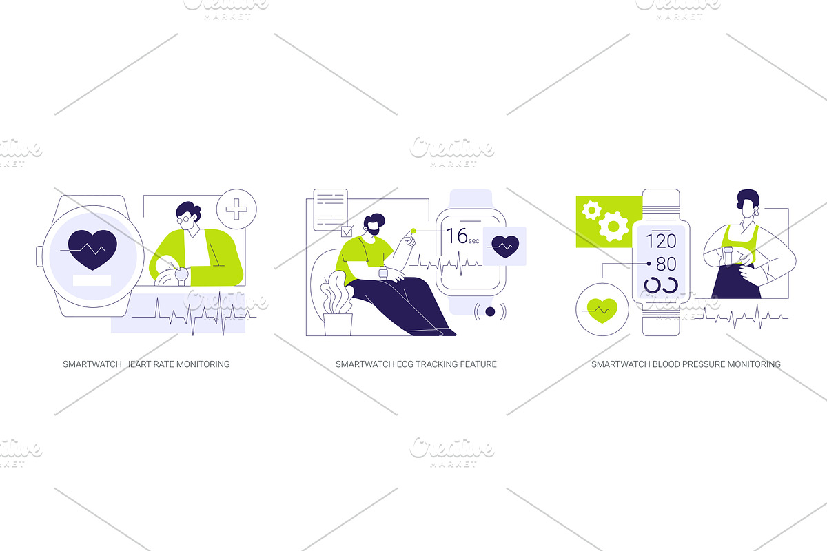 Smartwatch healthcare features, a Technology Illustration by Visual Generation