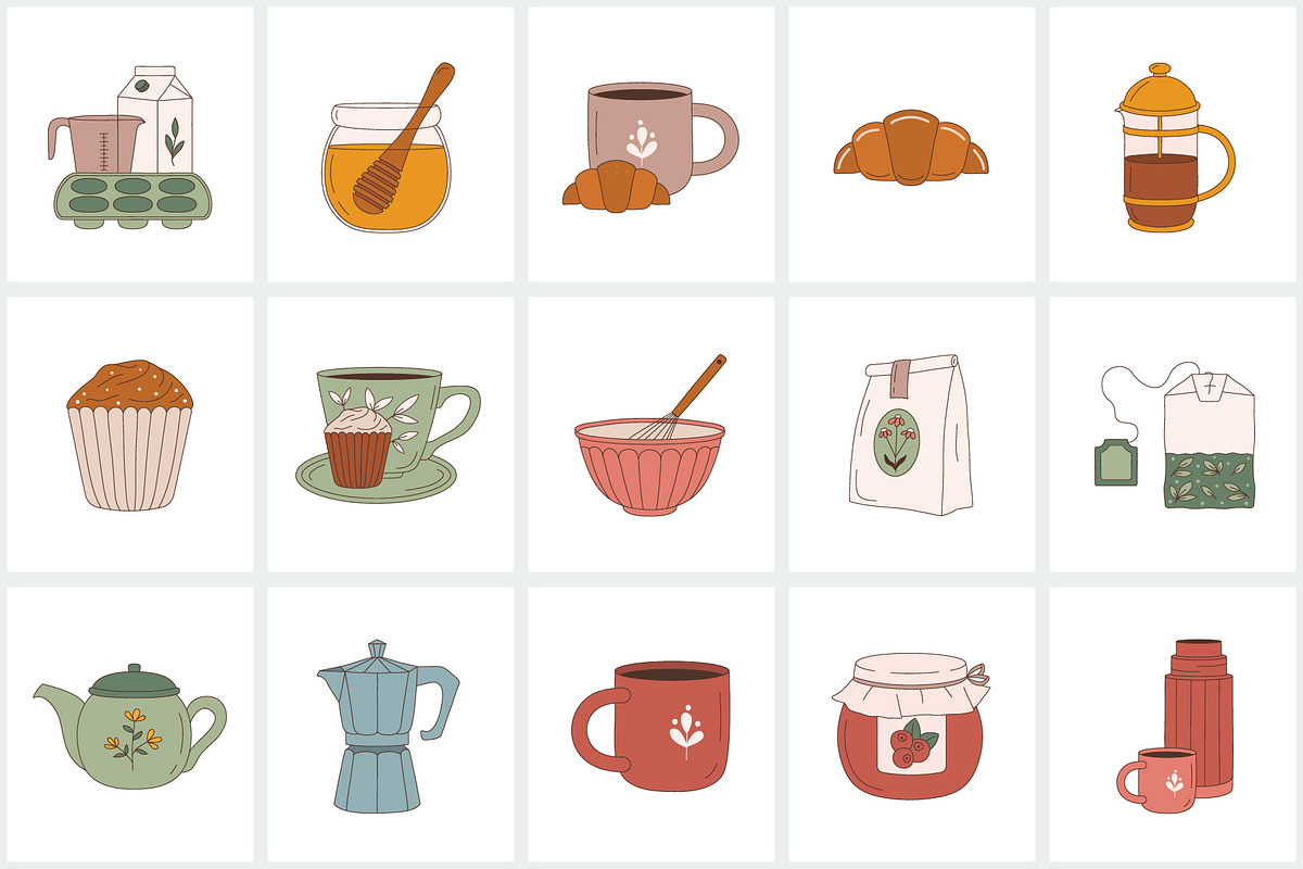 Winter everyday color icon set, an Icon by NatalieArtShop (Photo 4 of 9)
