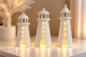 Glowing Lighthouse Lantern Trio STL, an Object 3D Model by Layerology