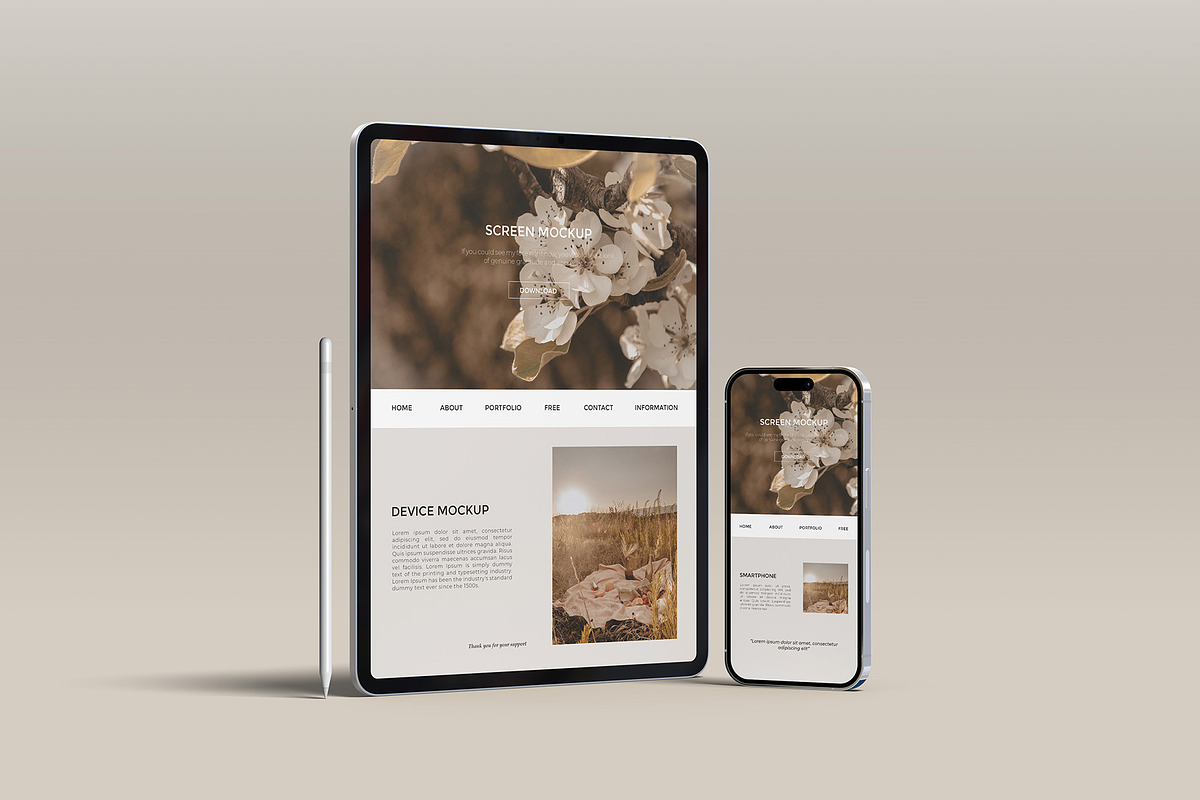 iPad & iPhone Mockup - Scene Creator, an iPad Mockup by graphicpages (Photo 6 of 15)