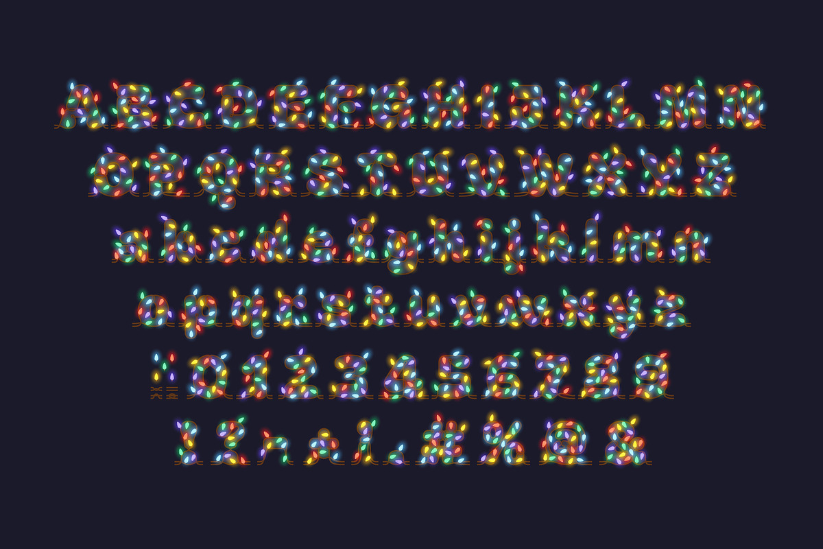 Christmas Lights Alphabet, a Graphic by Pro_Vector (Photo 2 of 3)