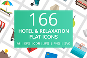 166 Hotel & Relaxation Flat Icons, an Outline Icon by IconBunny (Thumbnail 1 of 6)