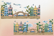 Old European houses watercolor clipa, an Object Illustration by NATASHA CHU (Thumbnail 10 of 21)