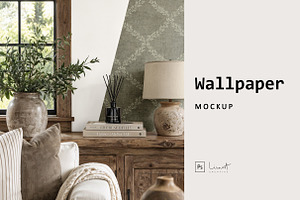 Rustic Farmhouse Wallpaper Mockup