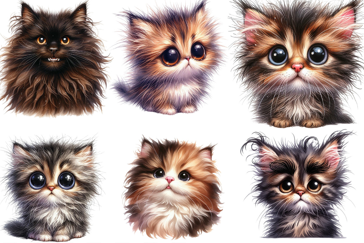 Quirky Crazy Cats Sublimation PNG, an Illustration by Designking (Photo 3 of 4)