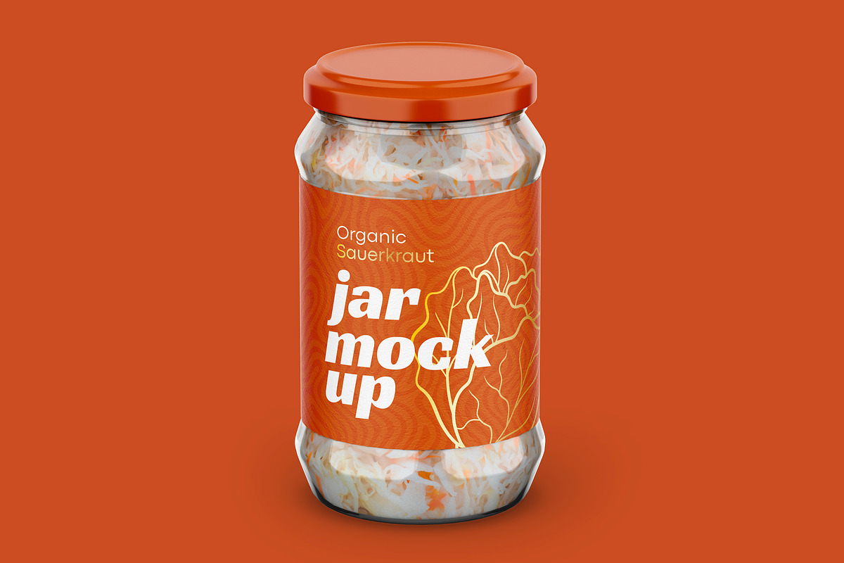 Sauerkraut Jar Mockup, a Packaging Mockup by Dev.Rawat21 (Photo 4 of 4)